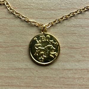 NWT Handmade Leo Zodiac Gold Coin Necklace